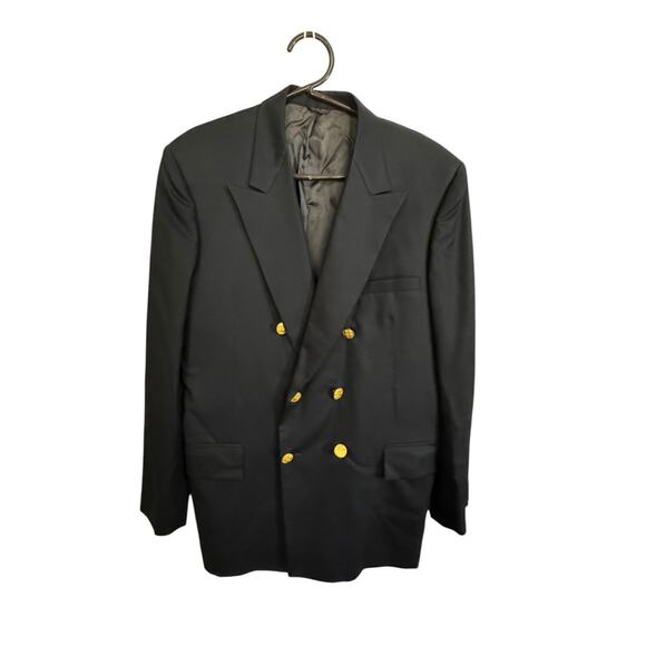 VTG EdW Hawk Imperial Roos Atkins Men’s Suit Coat Jacket Navy Gold Color Buttons - Picture 1 of 7